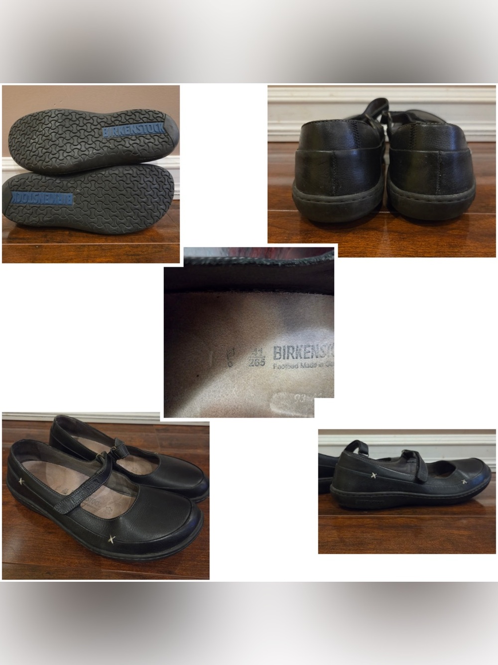 Birkenstock lona Black Leather Mary
Jane Shoes Women's